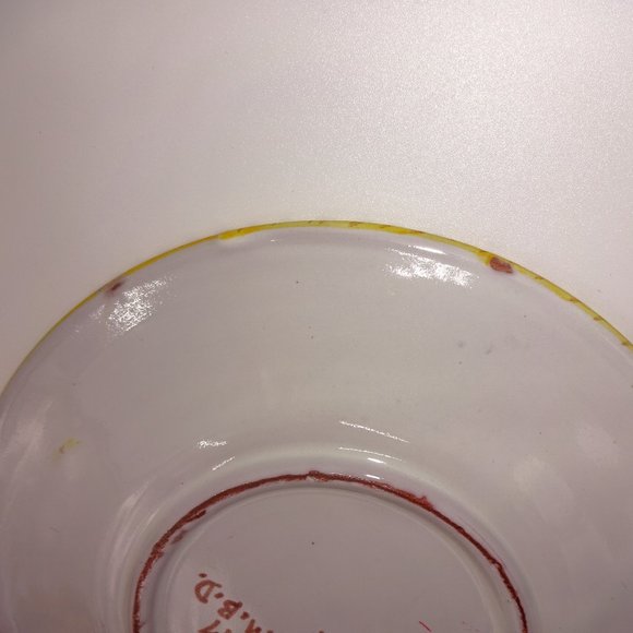 4 Vintage Italian Plates 7" Fruit Berries Grey Yellow Set MBD Italy - Picture 7 of 7